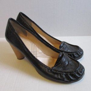 *Enzo Angiolini Black Patent Crinkle 'Probably' Round Toe Pumps